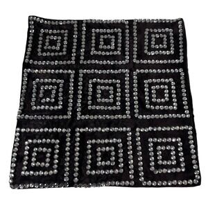 Brown Velvet Chunky Rhinestone‎ Zipper Pillow Cover 17"X17"